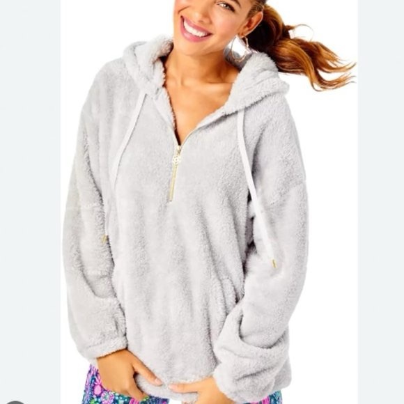 Lilly Pulitzer Tops - Lilly Pulitzer Suri Sherpa Hoodie Size L